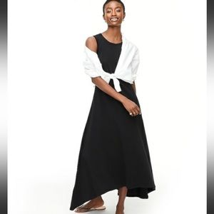 NWT J. Crew High Low Maxi Dress in Black. Sold out online!